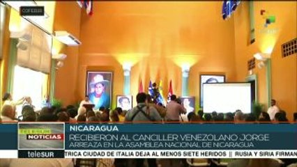 Arreaza es recibido en Nicaragua por autoridades del país