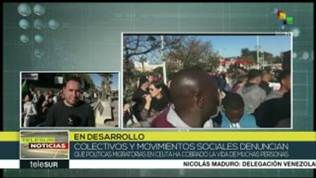 Movimientos sociales de España protestan en apoyo a los migrantes