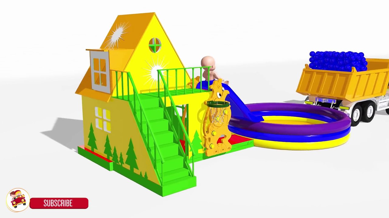 Learn Colors With Baby  Ball Pit Show - Truck  Street Vehicles for Kid