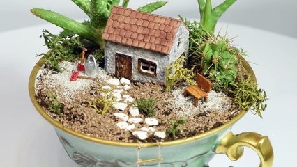 Cute DIY Tea Cup Fairy Garden - Miniature Craft Tutorial