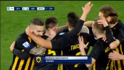 Giakoumakis G  Amazing   Goal  (1:2)  Olympiakos Piraeus vs AEK Athens FC