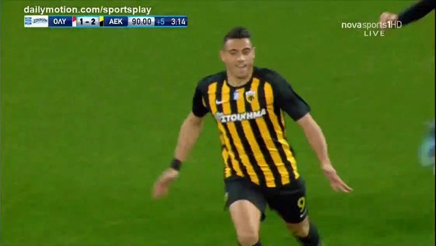 Georgios Giakoumakis Goal HD - Olympiakos Piraeus 1 - 2 AEK Athens FC - 04.02.2018 (Full Replay)