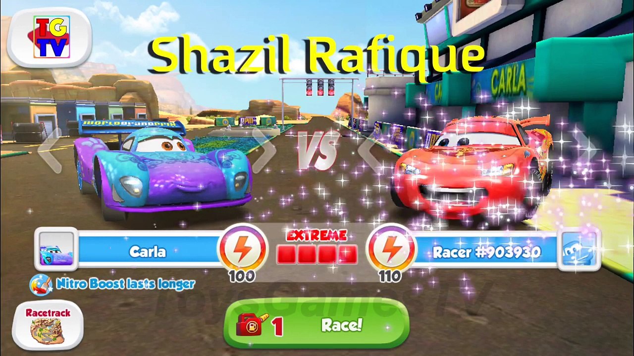 Cars: Fast as Lightning NEON RACING! Neon Carla vs Lightning McQueen, Mater
