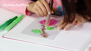 캐리의 불어 불어 불어펜 스텐실 그림 그리기 놀이 CarrieAndToys
