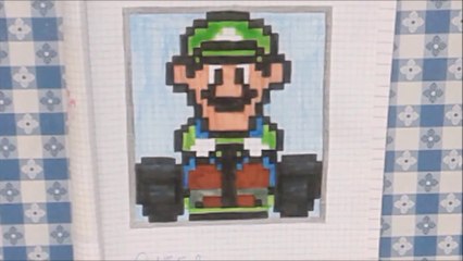 Speed Drawing - Luigi Kart - Pixel Art