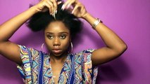 Curly Bangs And Faux Bun On Natural Hair Protective Style