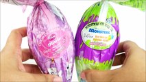 OPENING 2 EASTER EGGS DISNEY GATINHA MARIE AND MONSTERS SA giant egg surprises toys