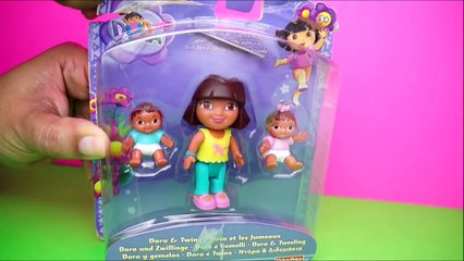 Dora Aventureira e Gêmeos Mini Bonecos Brinquedos Unboxing Toys em português