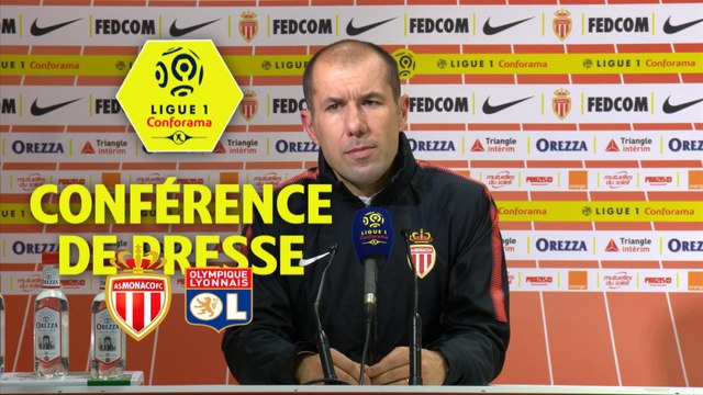 Conférence de presse AS Monaco - Olympique Lyonnais (3-2) : Leonardo JARDIM (ASM) - Bruno GENESIO (OL) / 2017-18