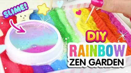 DIY RAINBOW ZEN GARDEN!! Relaxing Crafting Tutorial with Crystal Slime Pool, Holo Moon & MORE!