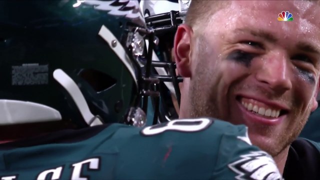 Julie Ertz celebrates the call on late Zach Ertz's TD
