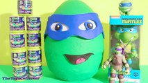 Giant TMNT Surprise Egg Play Doh Teenage Mutant Ninja Turtle Mashems Huge Leonardo Huevo Sorpresa