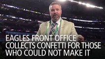 Eagles Front Office Collects Confetti For Those Who Could Not Make It
