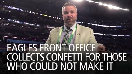 Eagles Front Office Collects Confetti For Those Who Could Not Make It