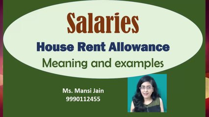 House rent Allowance for IPCC tax by Ms. Mansi jain