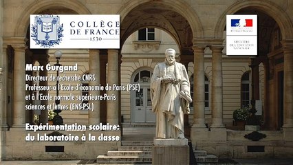 Vidéo 03 : Allocution de  Marc Gurgand  (directeur de recherche du CNRS, professeur en politiques publiques et développement à l'École d'économie de Paris et à l'ENS de Paris)