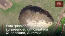 'A boa noticia é que você ganhou uma piscina’: buraco se abre em quintal de casa na Austrália