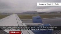 Passageiro filma momento em que avião perde parte da turbina em decolagem