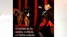 Madonna cai de palco e tranquiliza fãs: 'o amor me ergueu'