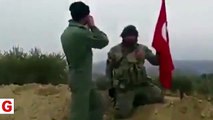 Kahraman Mehmetçik Raco'ya Türk bayrağını böyle dikti