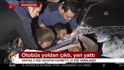 Van'da otobüs yoldan çıktı