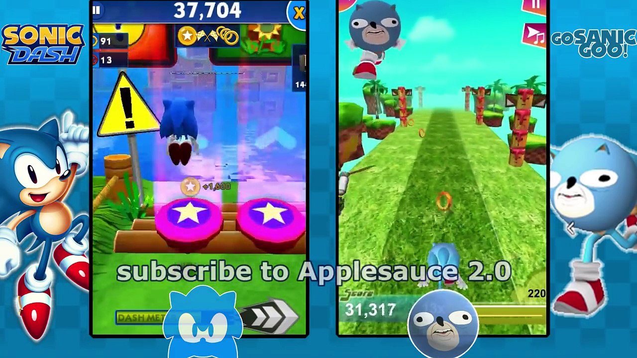 Sonic Dash vs Go Sanic Goo: Classic vs Sanicball (60fps)