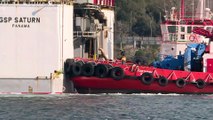 Petrol platformu taşıyan gemi yeniden İstanbul Boğazı'nda (2) - İSTANBUL