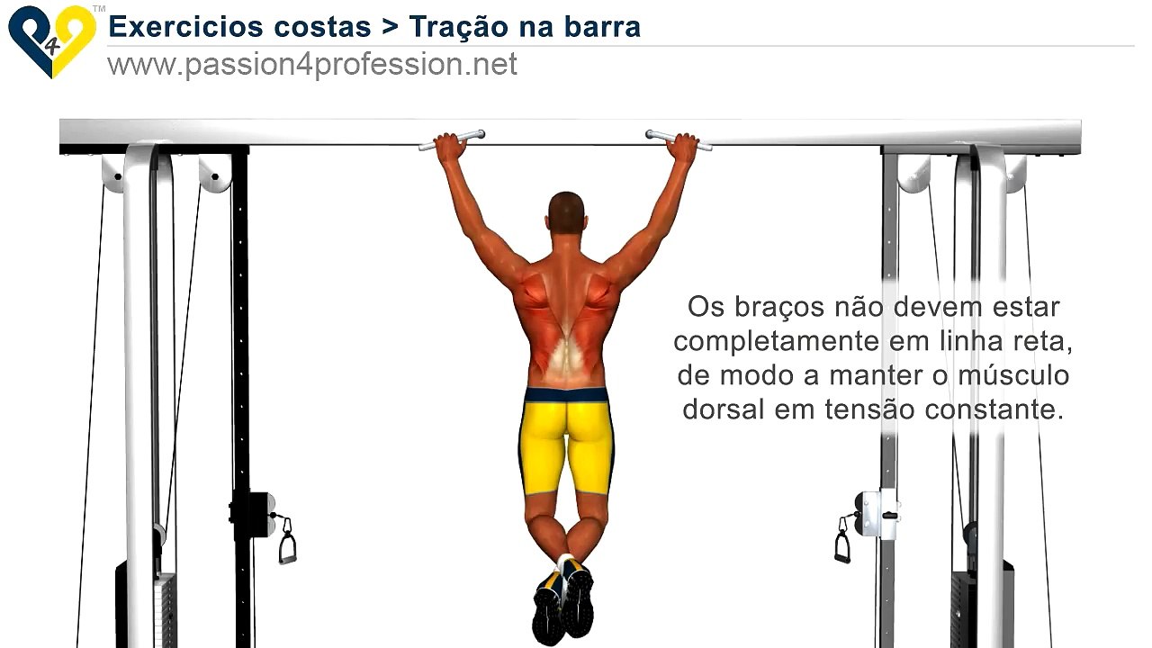 Tração na barra fixa ( Exercicios costas )