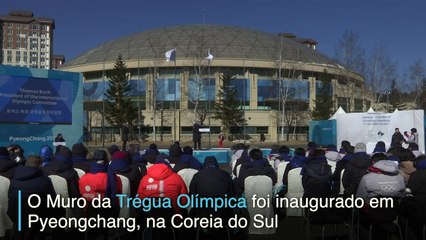 Descargar video: Muro da Trégua Olímpica é inaugurado