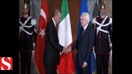 Cumhurbaşkanı Erdoğan, Roma’da resmi törenle karşılandı