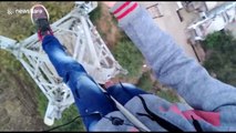 Reckless Indian teen takes heart-stopping selfie video on top of 80ft mobile tower