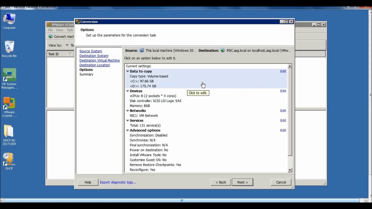 Converting Physical Server to Virtual Server - vSphere - VMware