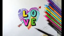 Como desenhar LOVE Letras com Sombras - passo a passo