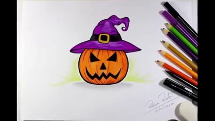 COMO DESENHAR ABOBORA DO HALLOWEEN - PASSO A PASSO