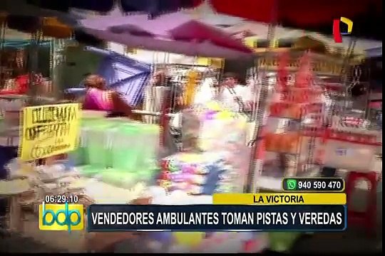 Vendedores ambulantes toman calles y pistas de La Victoria