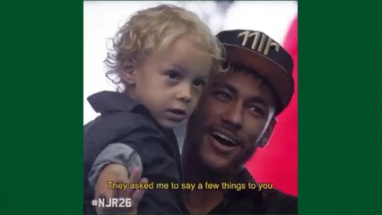 Neymar se emociona com vídeo narrado pelo filho em festa de aniversário