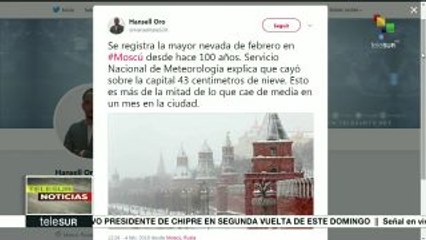 Cae sobre Moscú la mayor nevada en 100 años