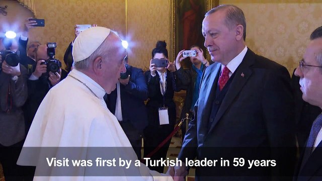 Pope Francis meets Turkish president Erdogan