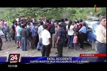 Cajamarca: cuatro muertos deja voladura de auto en abismo