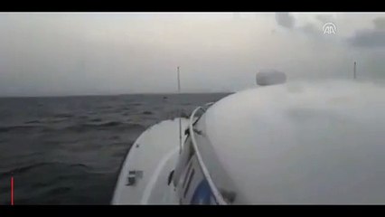 Suriyeli sığınmacıların kurtarılma anı kamerada