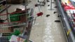 Fish Swimming on Supermarket Floor