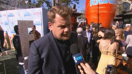James Corden Surprised By "Peter Rabbit" Premiere in L.A.