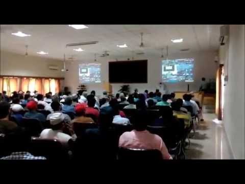 president addressing the students from the video conference