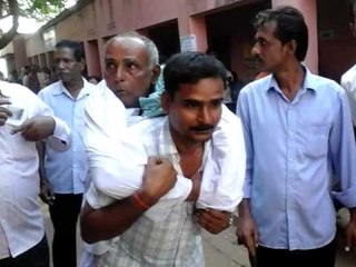 BIHAR: son taking his father for poll on shoulder