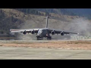 IAF biggest carrier plane globemaster landed near china border in arunachal