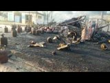 Fire in truck carrying Gas Cylinder in Bijnor Uttar Pradesh
