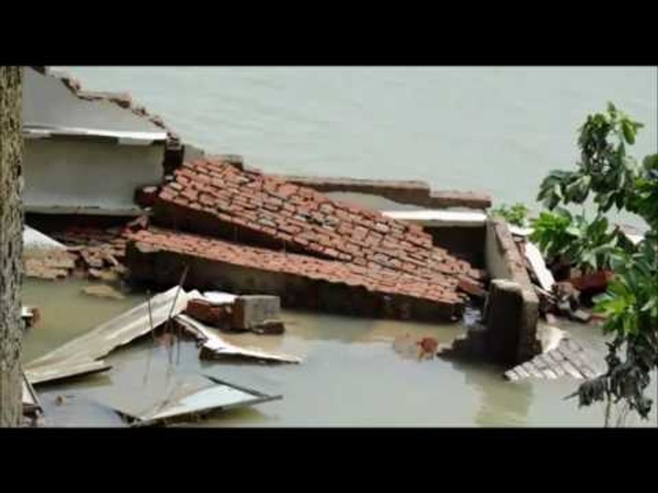 Two storey house demolished due to flood in allahabad