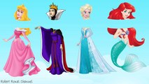 Wrong Heads Disney Princess Ariel Finger Family Nursery Rhymes Princess Aurora Elsa MALEFICENT