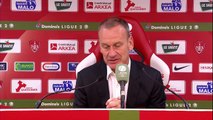 Réaction de Jean-Marc Furlan et David Guion après Stade Brestois 29 - Stade de Reims