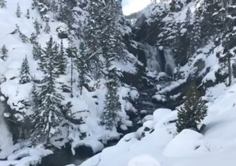 Thermal Waters Keep Yellowstone Waterfall Flowing in Cold Weather